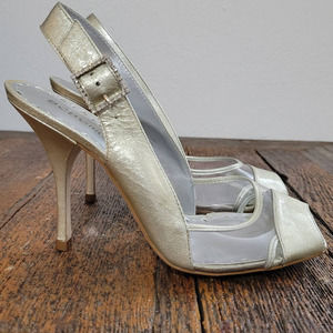 BCBGirls Peep Toe Stiletto Ankle Strap Heels